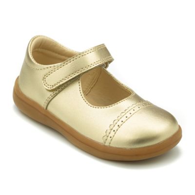 Girls metallic gold leather Tara shoes